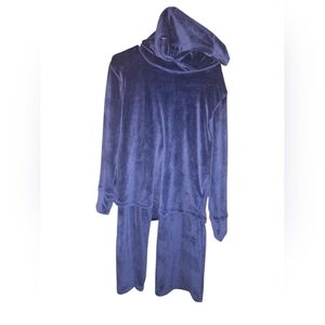 7/174. Pajamagram Cozy Blue Women's Hooded Sleepwear Set